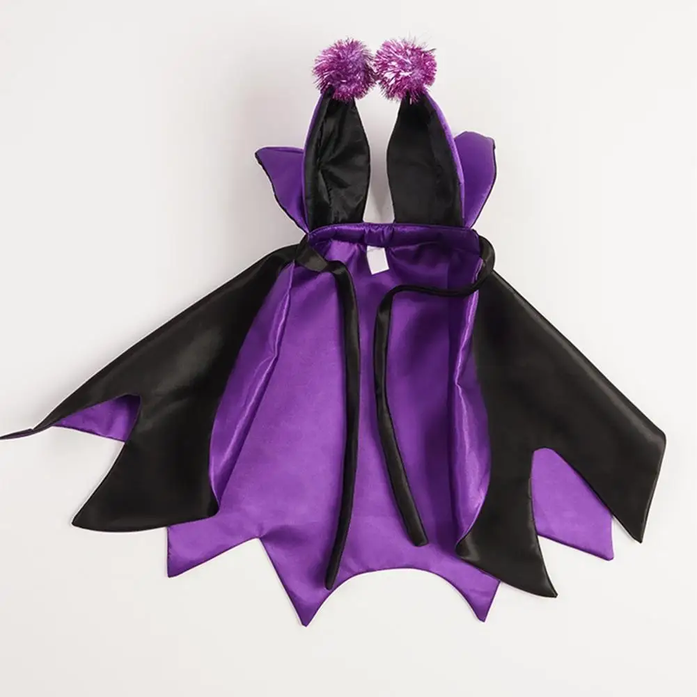 Disfraz de bruja de Halloween para mascotas, capa de mago para perros, conjunto de sombrero con cuernos de diablo, traje de Cosplay de bruja para mascotas, conjunto de disfraz de Halloween para gatos y cachorros - imagen 2