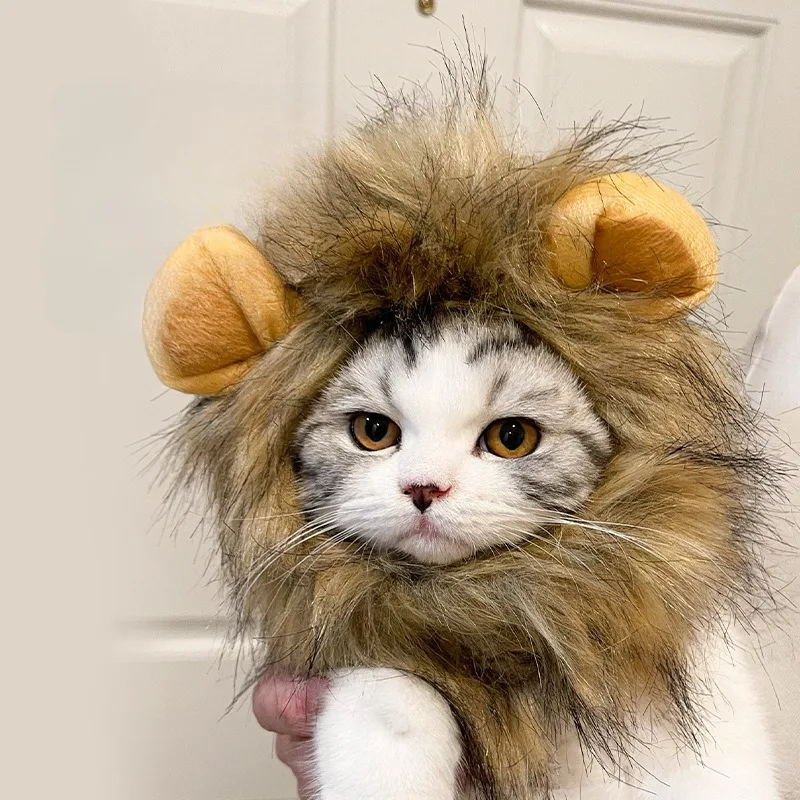 Decoración Gorro de León para Gato Accesorios para el Cabello Lindos Sombreros para Gatitos Artículos para Mascotas - imagen 3