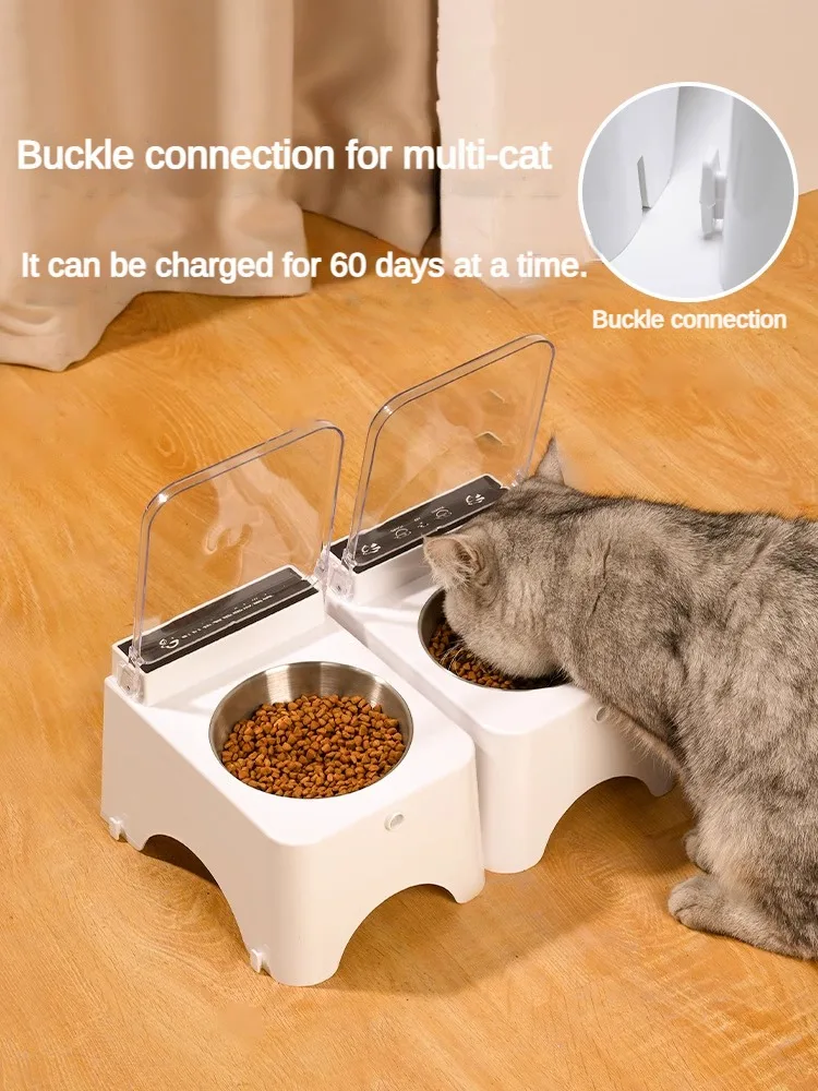 Cuenco inteligente para gatos, cuenco alimentador para mascotas, alimentador de comida para perros y gatos, Sensor infrarrojo, cubierta abierta automática, alimentador inteligente, dispensador de comida para gatos antivirus - imagen 5