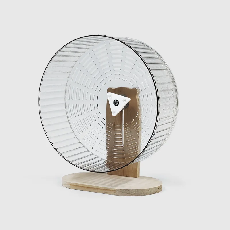 Jaula silenciosa con ruedas para hámster, jaula de juguete para correr, erizo, Animal pequeño, Base de madera silenciosa, vuelo compacto - imagen 5