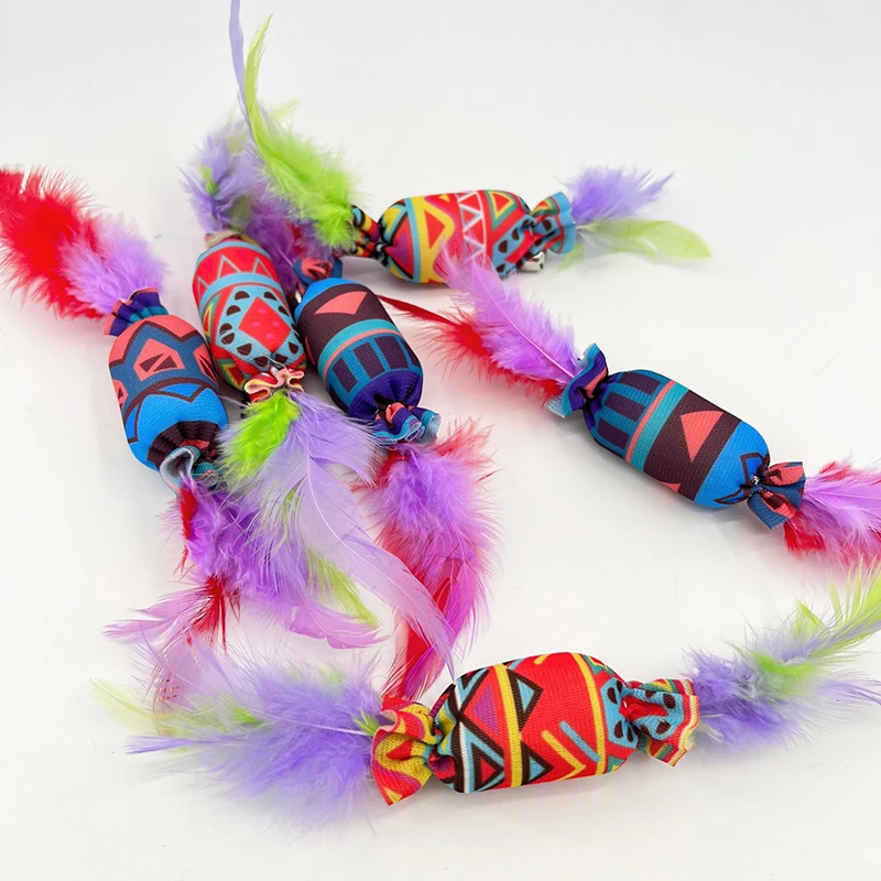 Juguetes de plumas interactivos para gatos con sonido y campanas - imagen 5