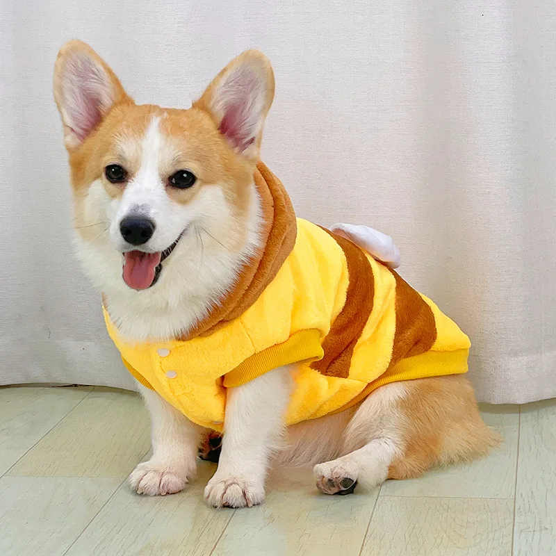 Abrigo acolchado de algodón cálido y grueso para perros, ropa de invierno bonita, ropa de invierno de peluche Corgi, productos para mascotas, otoño e invierno - imagen 4