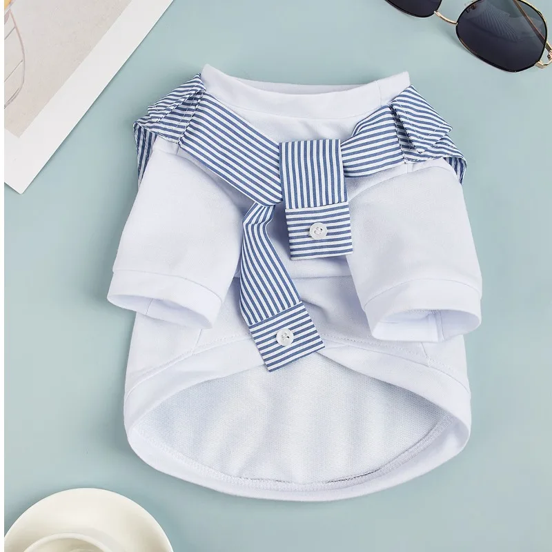 Ropa a cuadros de verano para perros, camiseta informal versátil para perros, adecuada para perros pequeños y medianos, camisa para mascotas Chihuahua Bulldog Francés - imagen 4