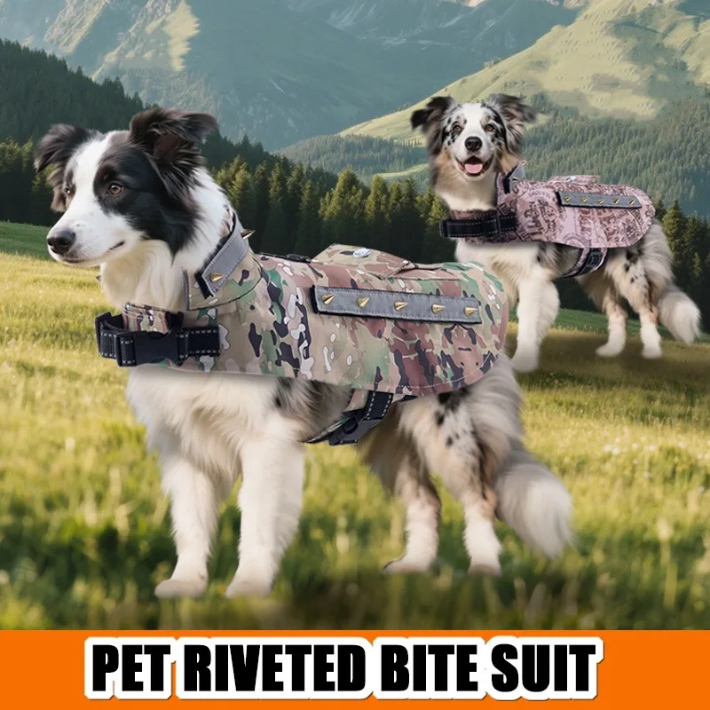 Ropa antimordeduras con juntas y clavos para perros – Aire libre