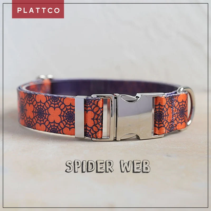 Collar araña ajustable para perro con hebilla plateada – Tallas S a XL