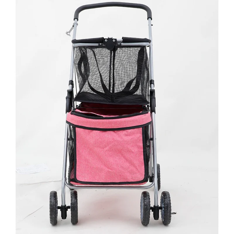 Cochecito plegable para mascotas, carrito de compras de doble capa, gran capacidad, bolsa separada para gatos, coche para perros, productos portátiles para mascotas, accesorios - imagen 2