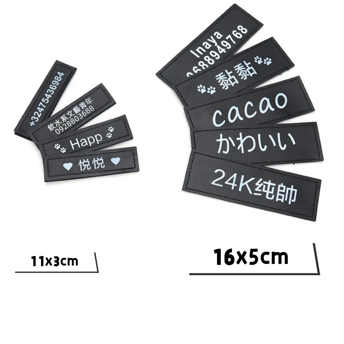 2 uds etiqueta personalizada nombre perro etiqueta identificación arnés mascotas logotipo nombre diy etiqueta collar arnés correa pecho perro personalizada