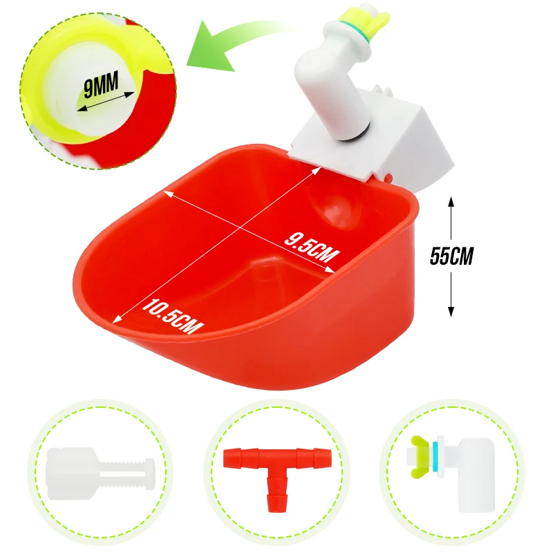 5 uds cuenco automático para beber ganso pato pollo taza de agua bebedero tazón granja aves de corral bebeder cuencos dispensador de agua - imagen 3