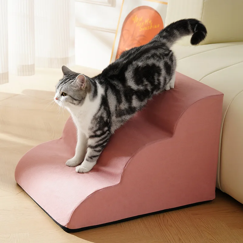 Escalera para gatos, escalones para cama, pendiente, mesita de noche, gatito, cachorro, Corgi, escalera para mascotas, cama arriba y abajo, extraíble y lavable - imagen 2