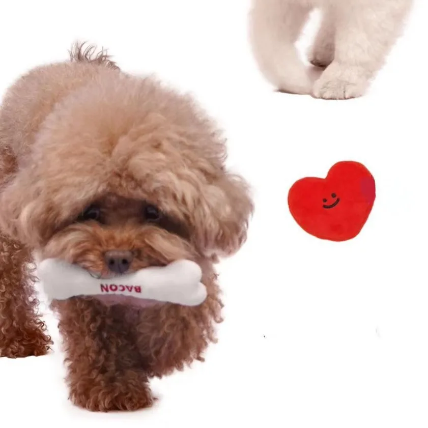 INS Pet Plush Love Bone Bb llamada comida oculta para perros, fabricación de sonidos para comer lentamente, accesorios para perros, juguetes de peluche para cachorros, productos para mascotas - imagen 2