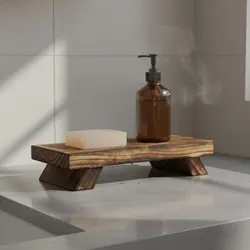 Taburete exhibición rústico madera para accesorios de gatos y perros