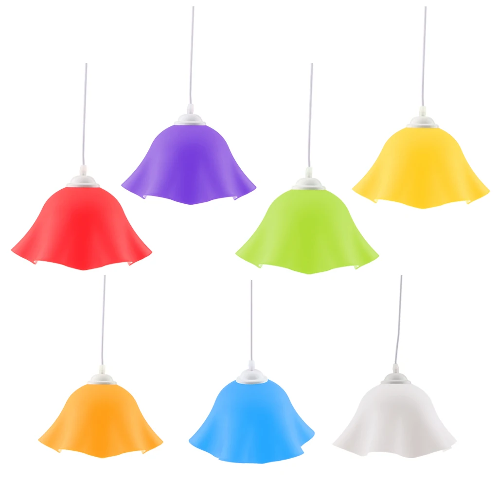 Lámpara de araña de PVC con forma de flor moderna, pantalla de luz de techo, cubierta de sombra, accesorio de iluminación colgante, decoración para el hogar, Bar y cafetería, 7 colores - imagen 4