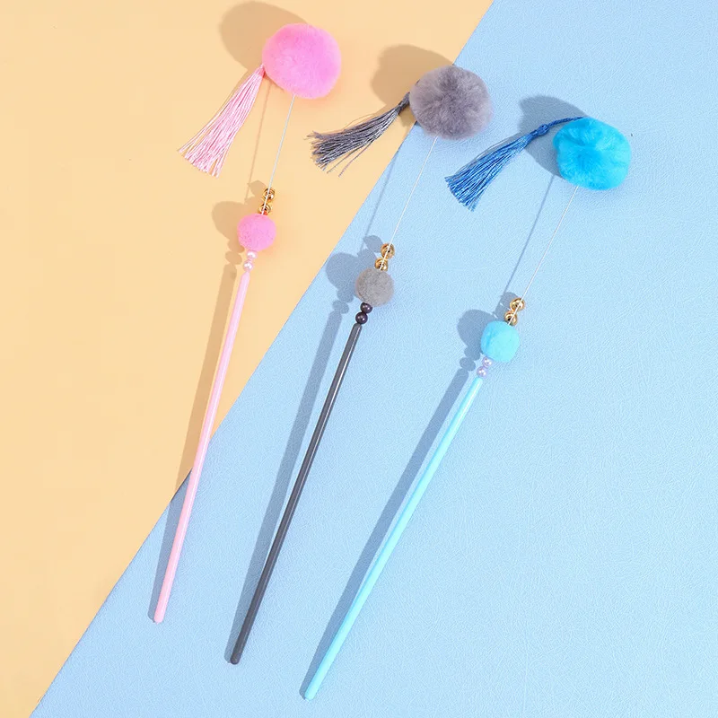 Juguete para gato con borla de hada para niña, Bola de piel, palo Teaser, productos para mascotas, nuevo - imagen 2