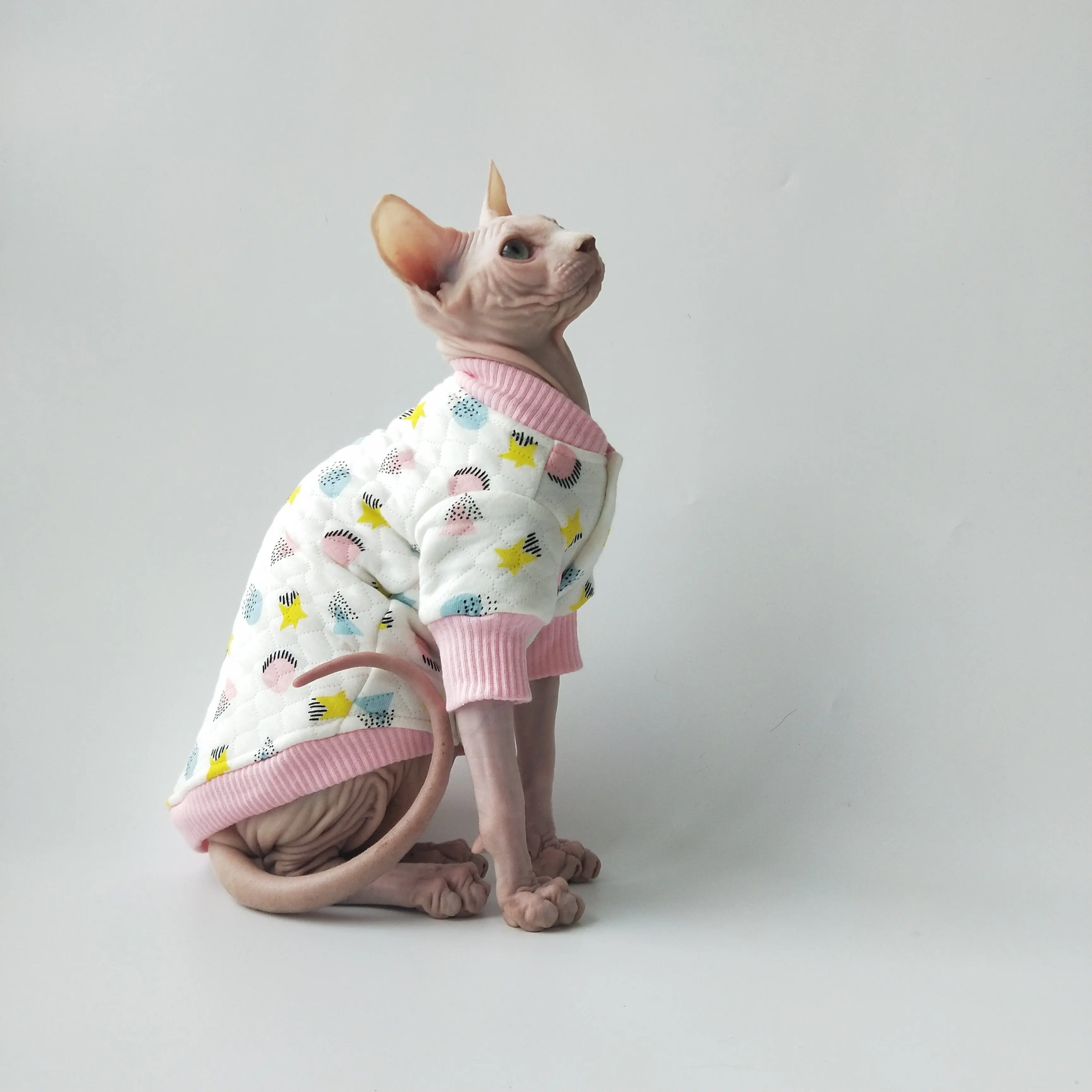 Chaqueta cálida para gato Sphynx – Cárdigan acolchado otoño invierno - imagen 2