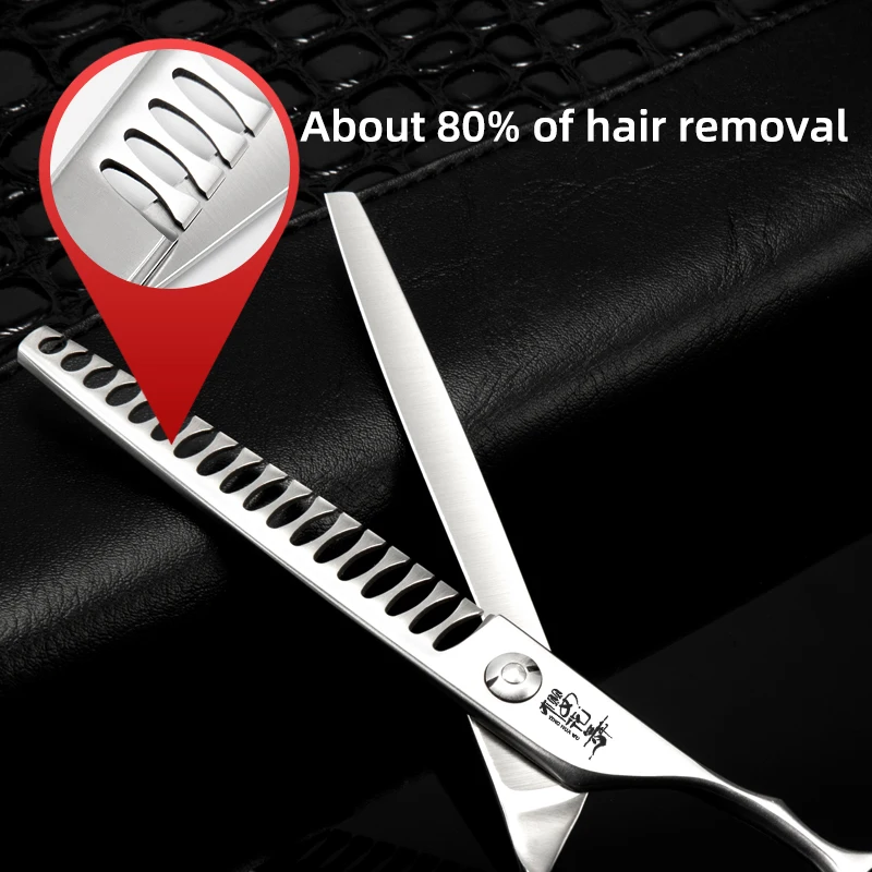 Diente de acero 440C de alta calidad de 7 pulgadas de espina de pescado adelgazante de belleza para mascotas - imagen 4