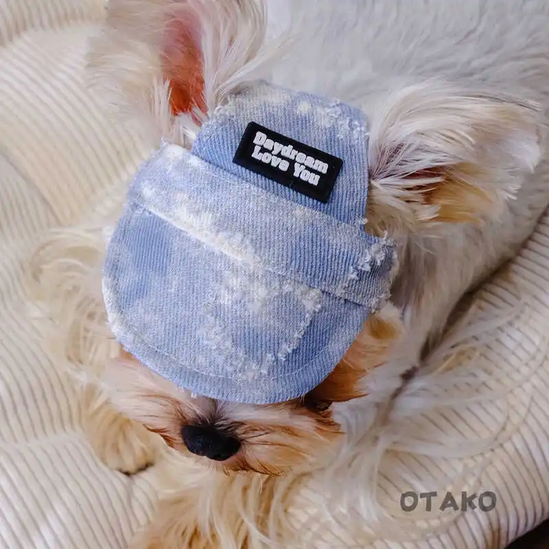 Gorra de perro INS Kawaii, gorra de béisbol ajustable para cachorros, gorra vaquera con agujeros para las orejas, Schnauzer de peluche maltés, sombrero para el sol para perros pequeños al aire libre - imagen 3