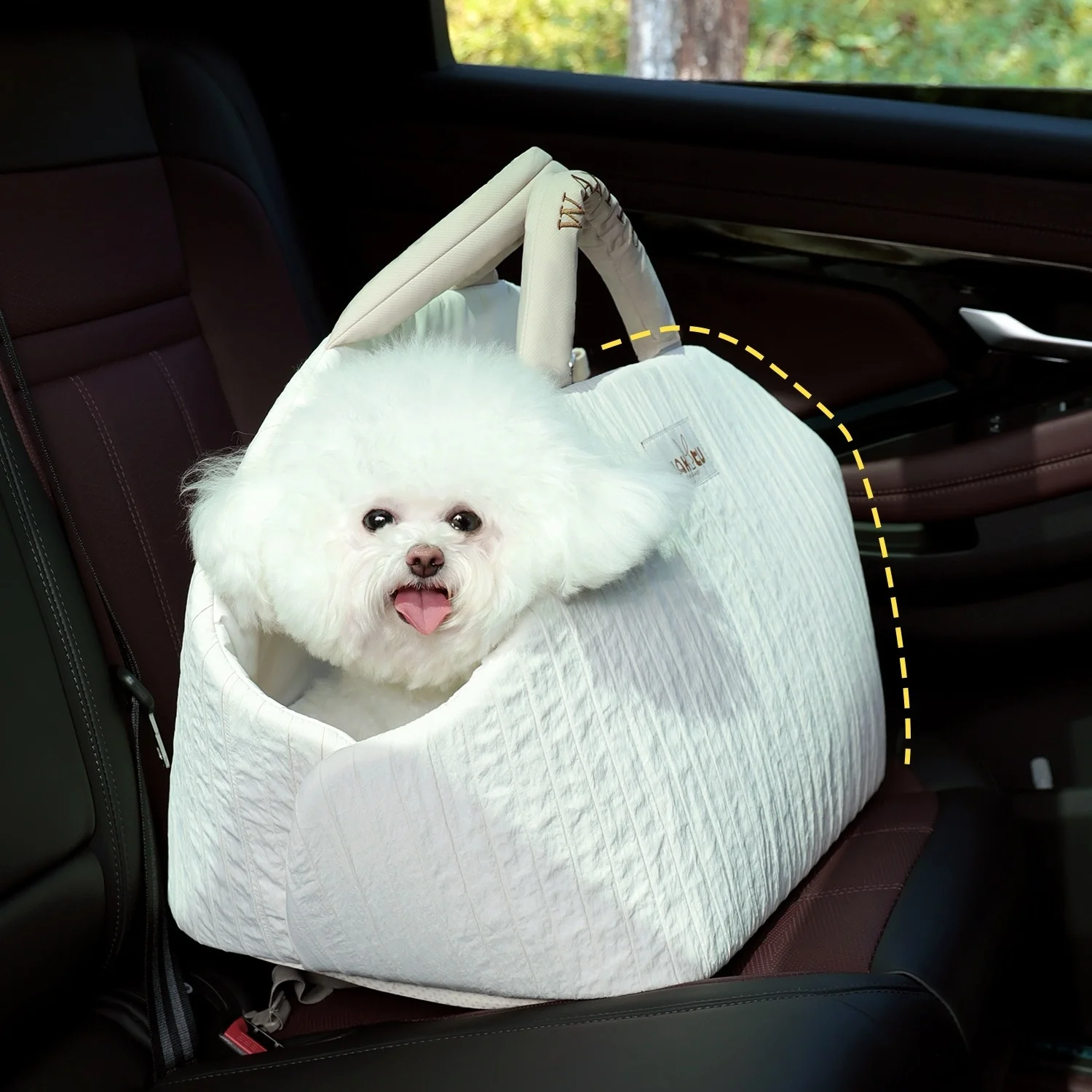 Bolsa de transporte de cara suave para mascotas, bolsa blanca extragrande y ancha para mascotas, bolsa de asiento de coche para mascotas, bolsa con eslinga para mascotas, transportador al aire libre para perros y gatos - imagen 2