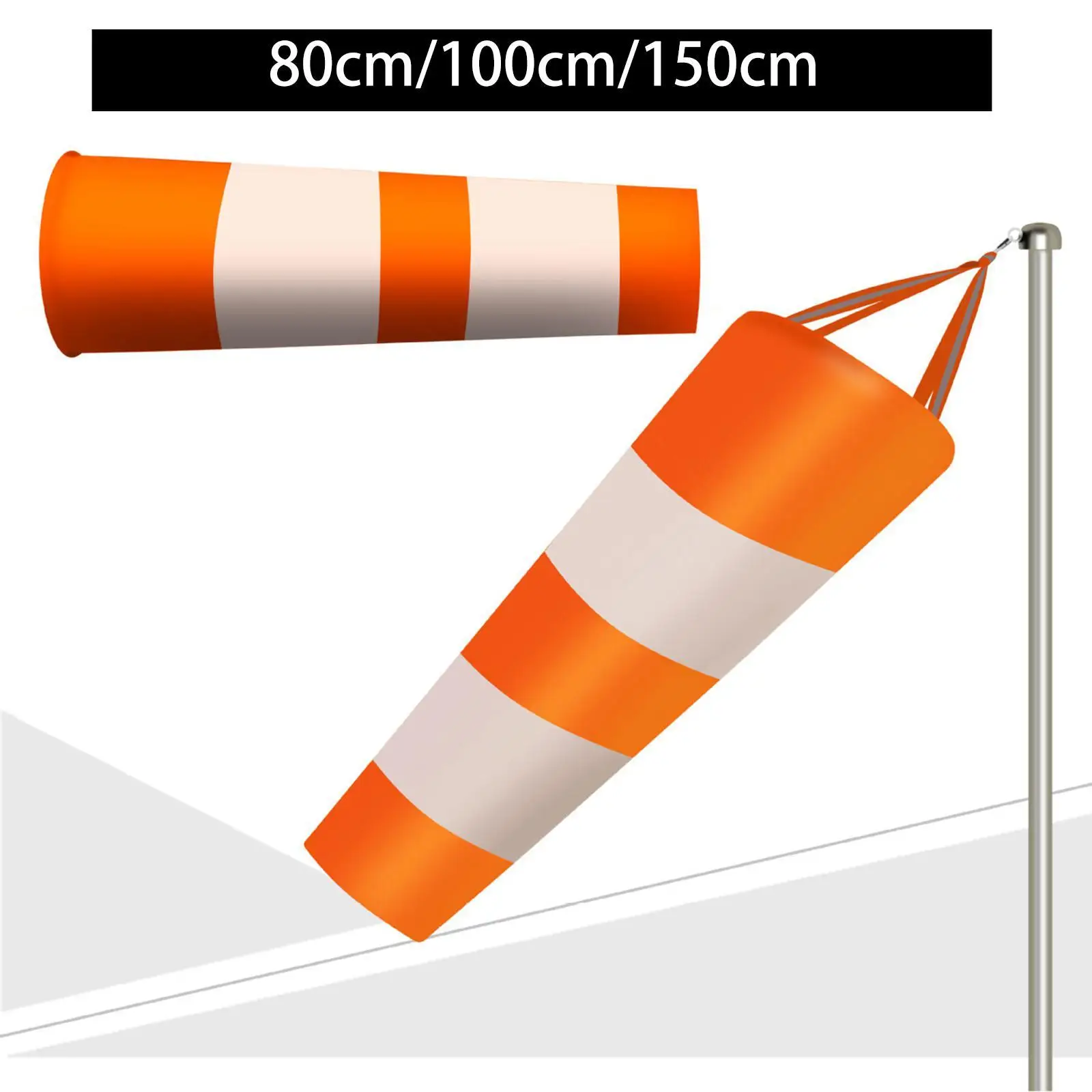2Pcs Outdoor Wind Sock Bags Windsocks Simple Installation Orange for Yard Versatile Wind Indicator Reflective Airport Windsock