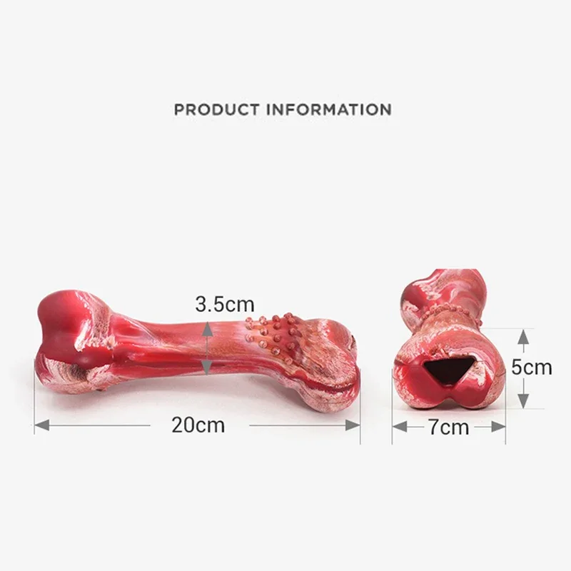 Divertido juguete con sonido para masticar para perros, forma de hueso realista, puede contener comida, cepillo de dientes, limpieza, juguete de goma, molares resistentes a mordeduras, accesorios para perros - imagen 5