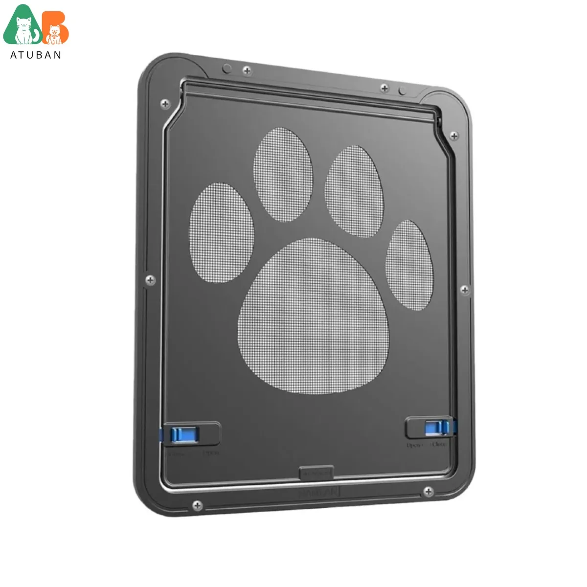 ATUBAN Puerta para mascotas con solapa magnética de 8x10 ", ABS duradero, fácil instalación, para gatos y perros pequeños, con cerradura, pantalla/puerta corredera, puerta con pantalla para gatos