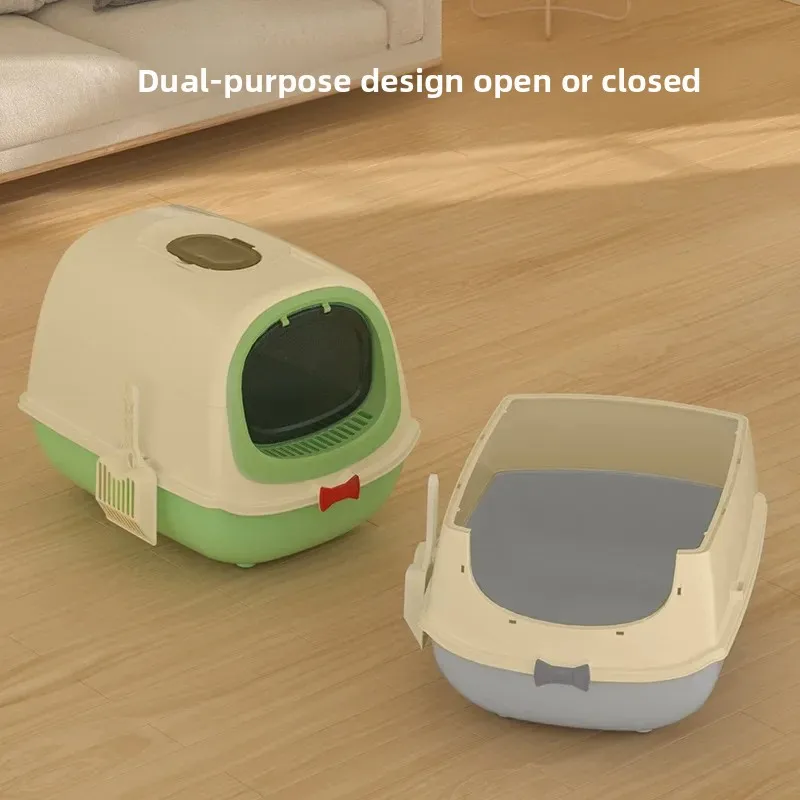 Caja de arena grande para gatos, inodoro abatible totalmente cerrado para mascotas, esterilización ultravioleta antisalpicaduras, lavabo fecal para gatos Extra grande