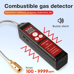 Detector de fugas de Gas Combustible LD610, alarma de sonido, metano Combustible C4H10 H2, probador de fugas de Gas 100-9999ppm con sonda