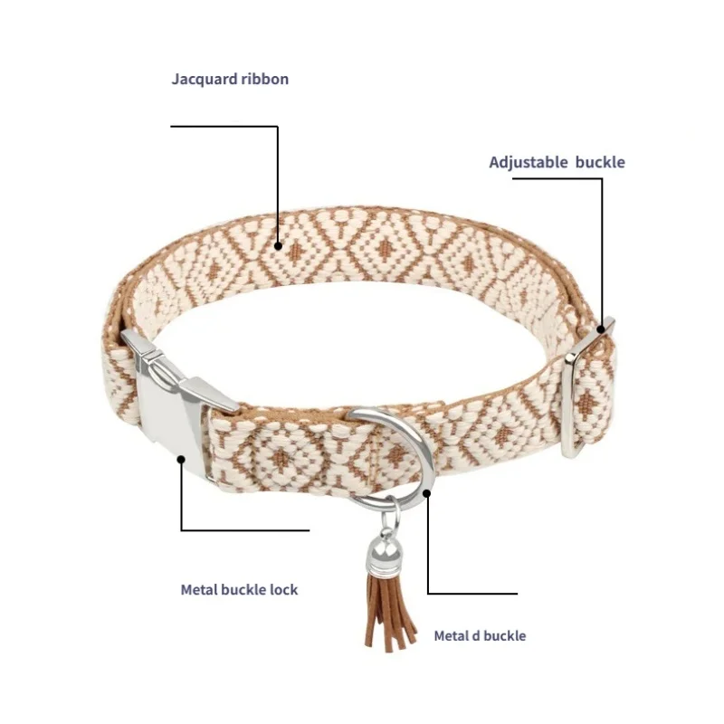 Collar de perro trenzado hecho a mano, correa para caminar para entrenamiento de mascotas, patrones de lujo, Collar ajustable para mascotas, correa de perro multifuncional trenzada - imagen 2