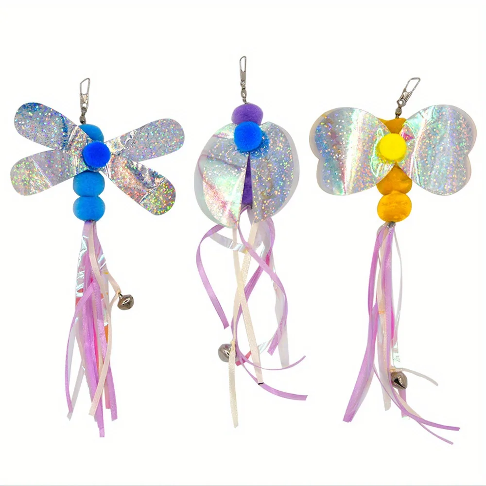 Paquete de 7 juguetes interactivos para gatos, divertida pluma de simulación con campana, palo para gatos, juguete para gatitos, varita de juguete, suministros para gatos - imagen 5