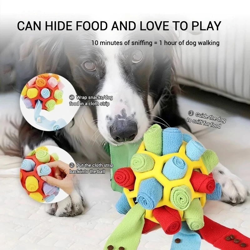 Bola de snuffle de goma multifuncional para perros, juguete oculto de goma suave y duradero para buscar la ansiedad y el cuidado Dental - imagen 2