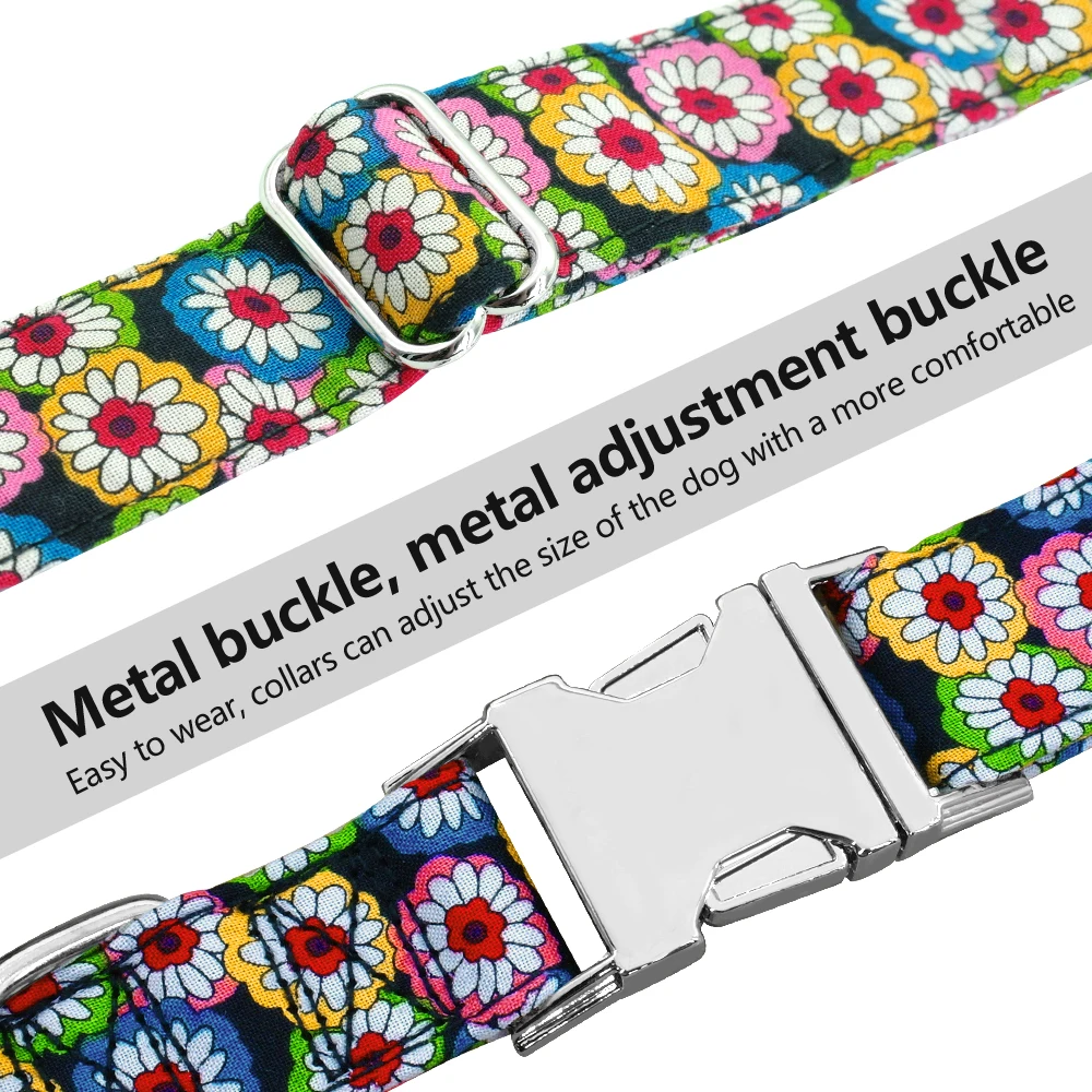 Collar de perro estampado de nailon, collares ajustables para mascotas con hebilla de Metal para perros pequeños, medianos y grandes, accesorios para suministros para mascotas Chihuahua - imagen 3