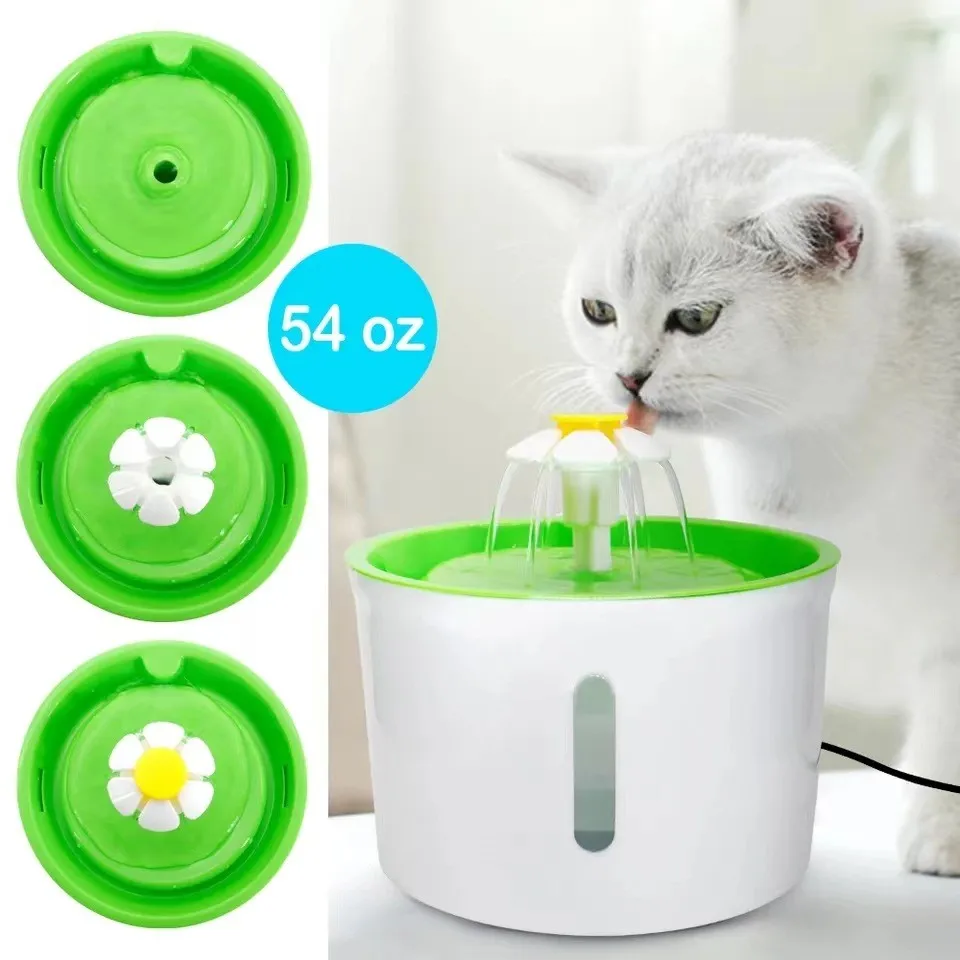 Bebedero fuente para gatos con filtro – Diseño de flor - imagen 2