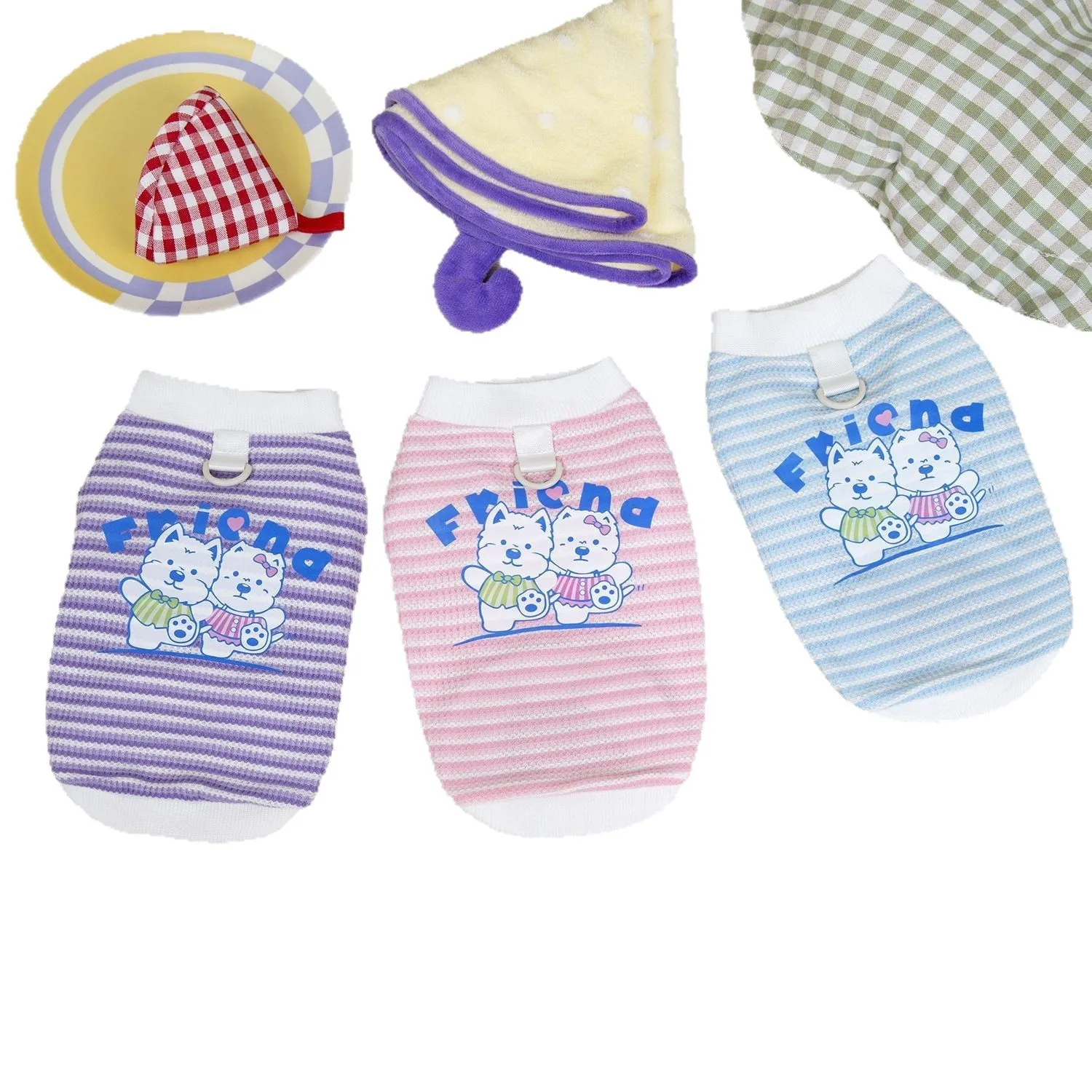 Camiseta con estampado de rayas para perros y gatos, camiseta fina y transpirable con corazón en la espalda, ropa para cachorros, primavera para mascotas - imagen 5