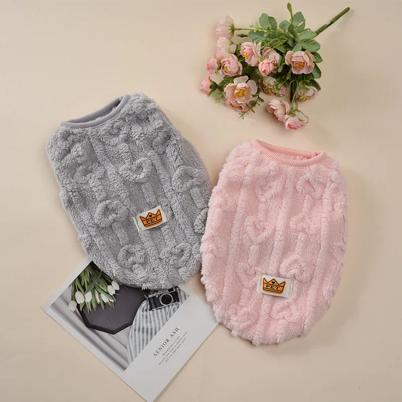 Chaqueta cálida de lana para perros pequeños y medianos, sudadera para mascotas de otoño e invierno, Protector suave para cachorros, disfraz de Schnauzer y Yorkshire - imagen 2