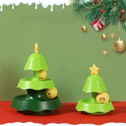 Árbol de Navidad para gatos con carrusel, pista y bola luminosa sonora