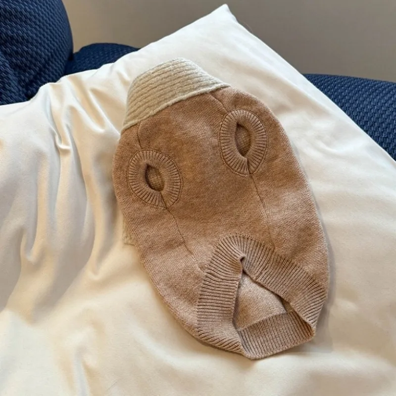 Ropa de moda para perros, bufanda cálida de invierno, suéter bonito para perros, abrigo de punto, suéter Marzis Pomerania, ropa para gatos y cachorros - imagen 4