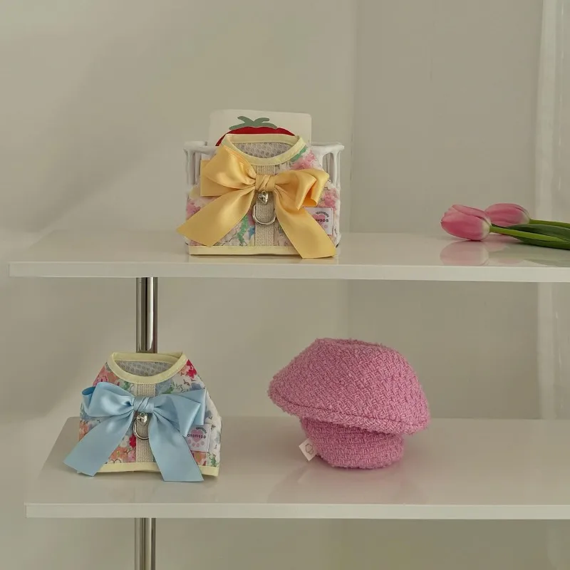 Vestido floral con lazo para cachorro – Algodón transpirable cuatro estaciones - imagen 4