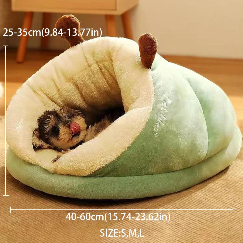Kimpets-casa para mascotas, cama para perros, saco de dormir para gatos, zapatillas bonitas, perrera cálida para perros pequeños, cama transpirable plegable y lavable - imagen 4