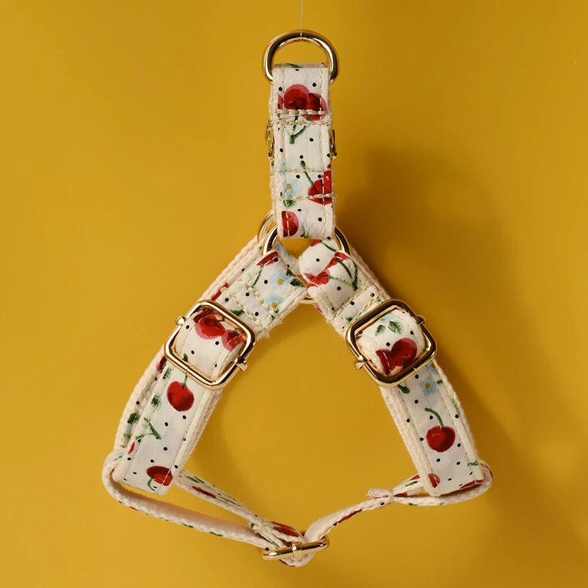 Arnés con estampado de frutas para perro, correa básica con hebilla ajustable, tela de algodón para perros pequeños y grandes - imagen 5