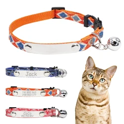 Collar acero inoxidable para gato con placa personalizada