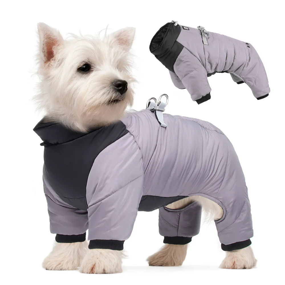 Chaqueta de invierno para perros al aire libre, ropa para mascotas, ropa reflectante a prueba de viento para perros, chaqueta cálida impermeable para perros pequeños, trajes acolchados