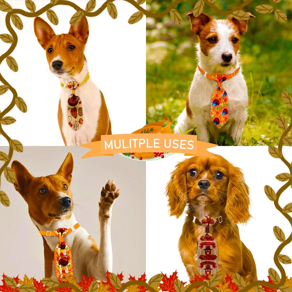 100 Uds. Suministros para mascotas de Acción de Gracias, corbatas para perros y gatos, pajaritas para perros pequeños, accesorios para perros pavo, productos para mascotas para perros pequeños - imagen 3