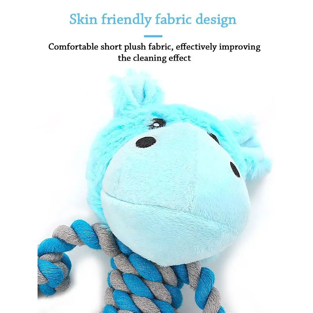 Juguete chirriante para perros pequeños, peluche suave para masticar, forma de Animal, resistente a las mordeduras, cuerda de algodón, suministros para mascotas - imagen 5