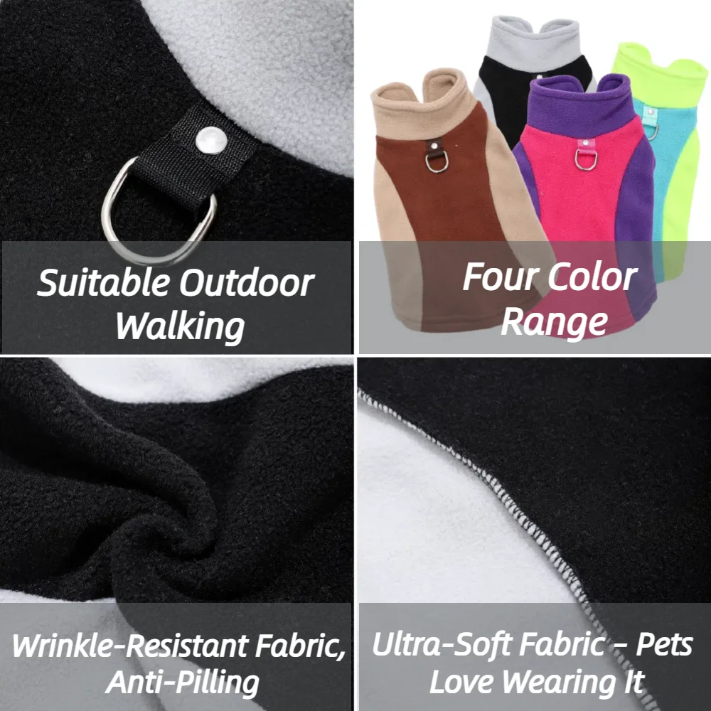 Ropa de invierno para perros pequeños y medianos, chaqueta cálida para mascotas, disfraz suave para cachorros, abrigo ligero transpirable para mascotas Chihuahua Bulldog - imagen 4