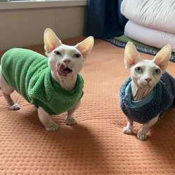 Suéter cálido doble faz para gatos Sphynx y Devon Rex