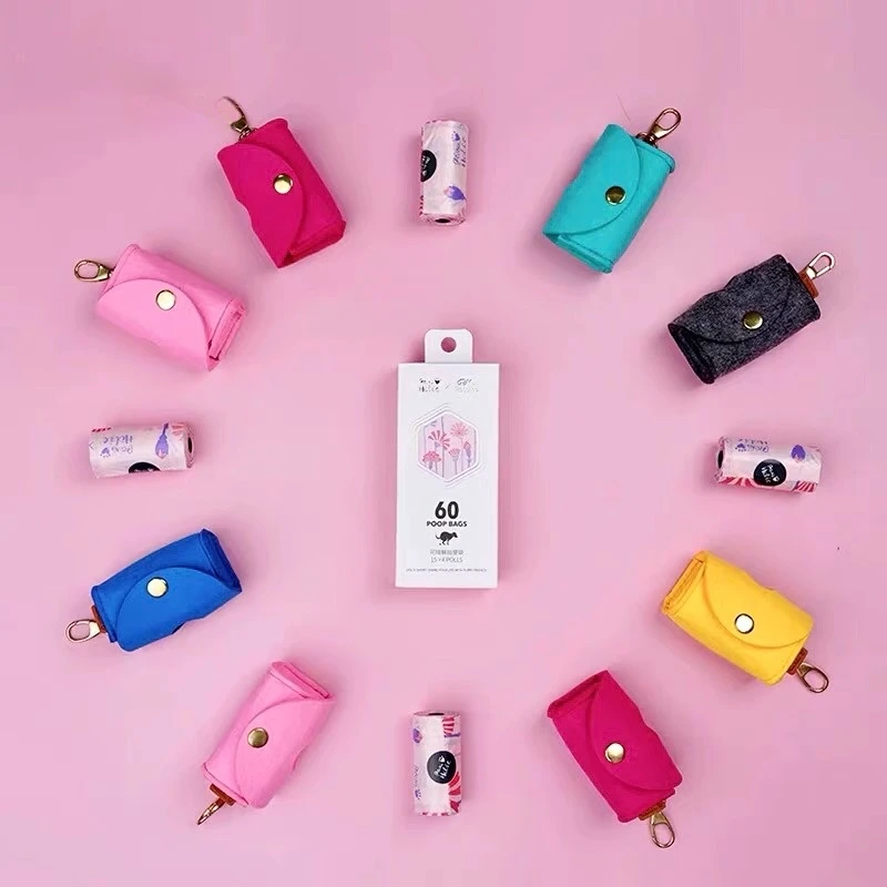 Bolsa para excrementos de perro, gruesa, degradable, respetuosa con el medio ambiente, portátil para exteriores, dispensador de bolsas de basura - imagen 3