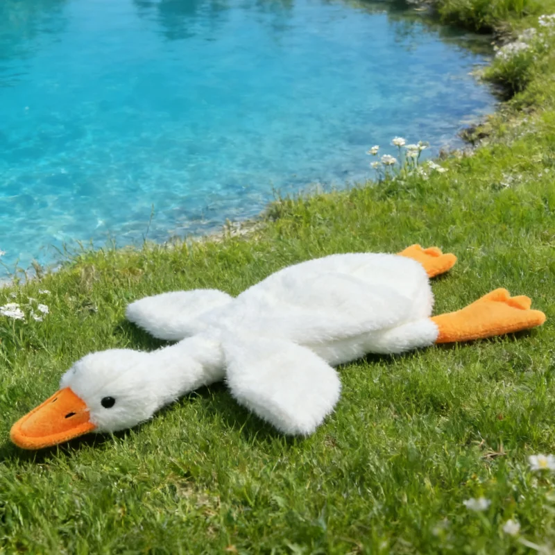 Mascota pato ganso grande seguro chirriador para perros juguetes resistentes sonido corte perro juguete de dibujos animados cachorro indestructible diente masticar juguete de peluche para perros
