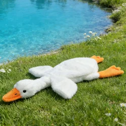 Mascota pato ganso grande seguro chirriador para perros juguetes resistentes sonido corte perro juguete de dibujos animados cachorro indestructible diente masticar juguete de peluche para perros