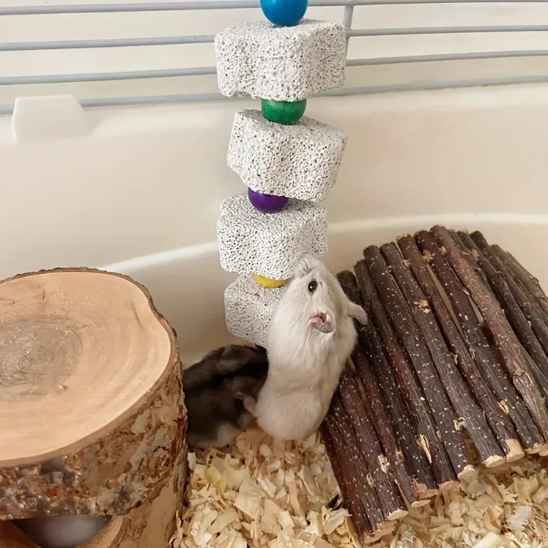 Juguete Molar para pájaros en forma de flor, piedra de molienda para loros, jaula para pájaros, juguete para periquito, Chinchilla, ardilla, accesorios para jaulas de pájaros - imagen 2