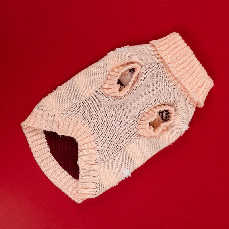 Suéter de punto grueso para mascotas, Sudadera con capucha de Navidad, patrón cálido, ropa para perros y gatos, ropa para Cachorros para perros pequeños, otoño e invierno, nuevo - imagen 3
