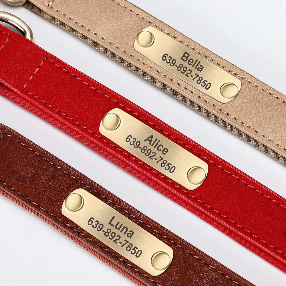 Collar de perro personalizado, collares acolchados suaves para perros, etiqueta de identificación antipérdida para perros pequeños, medianos y grandes, Pitbull Bulldog Beagle Perro - imagen 4